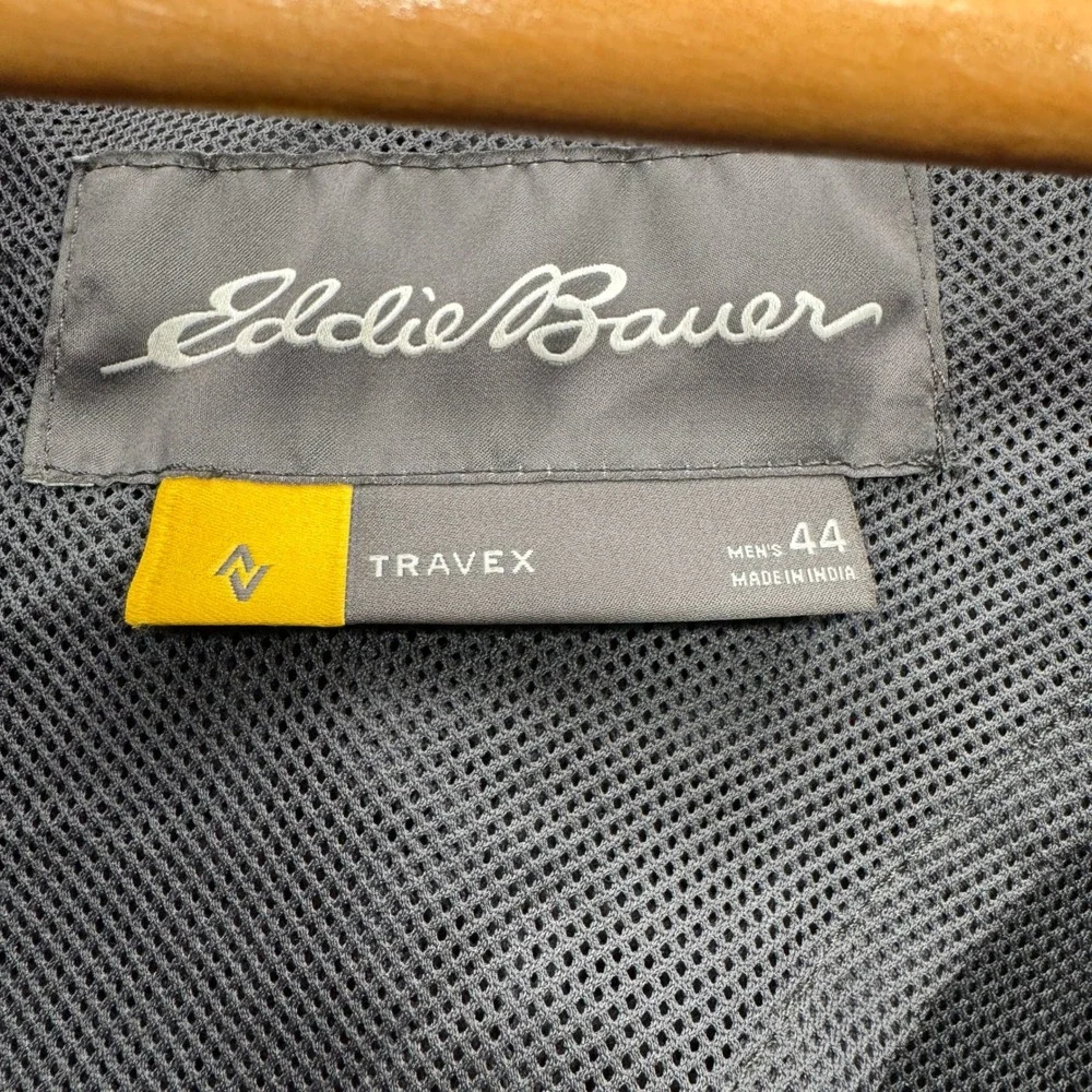 Eddie Bauer Travex Blazer Jacket Mens 44 Gray Long Sleeve Outdoor Travel Casual